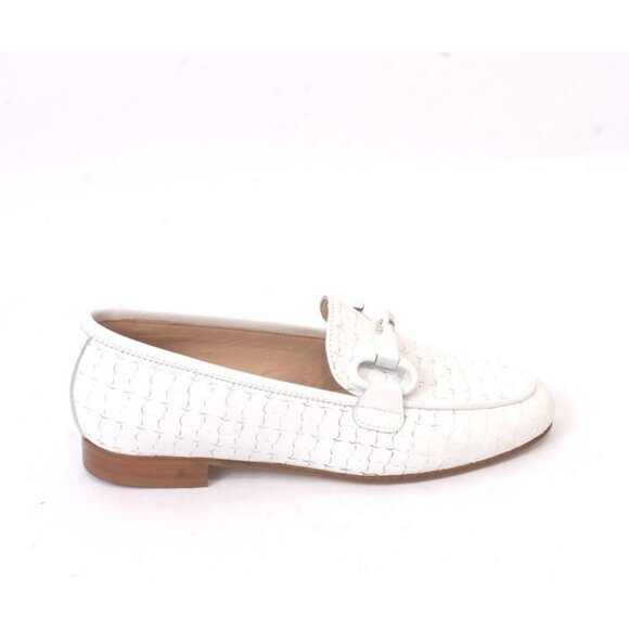 Luca Grossi 542 White Leather Classic Penny loafer Flat Shoe - Picture 3 of 8